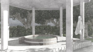 Pergola with Northern Lights hot tub 35404-02
