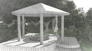 Pergola with Northern Lights hot tub 35404-03